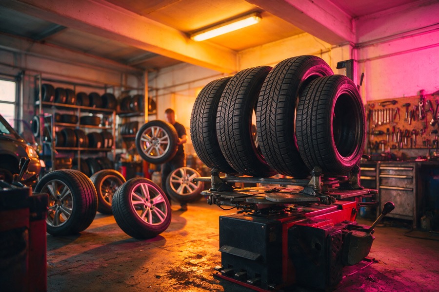 Pneumatiky pripravené na prezutie v autoservise